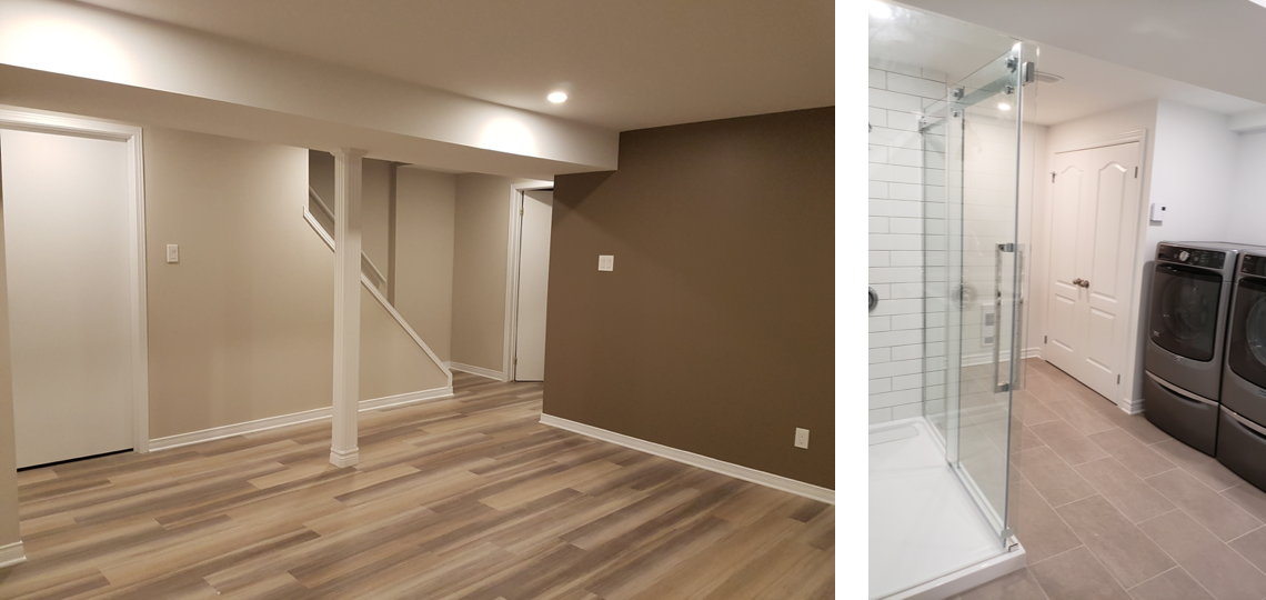 home renovations finished basement and laundry room bathroom